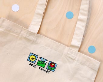 Personalised 'Good Things Take Time' Embroidered Cotton Tote Bag