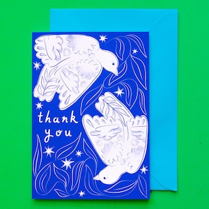 Carte de voeux A6 Merci Birds [Design inspiré de la nature]