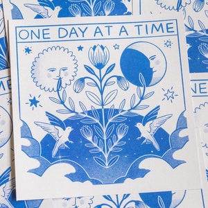 One Day at a Time Riso Print