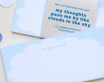 Thought Clouds 20-Page Illustrated Tear-Off Note Pad