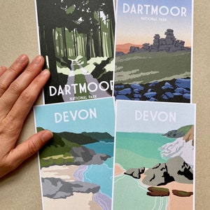 Ansichtkaarten landschap Devon [Beaches and Dartmoor-ontwerpen]