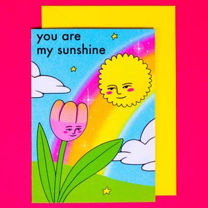 You Are My Sunshine A6 illustrierte Grußkarte [Valentinstag/Jubiläum/Geburtstagskarte]