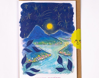 Seasons Greetings A6 Festive Winter Landscape Greetings Card