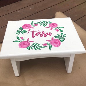 Floral Personalized Step Stool