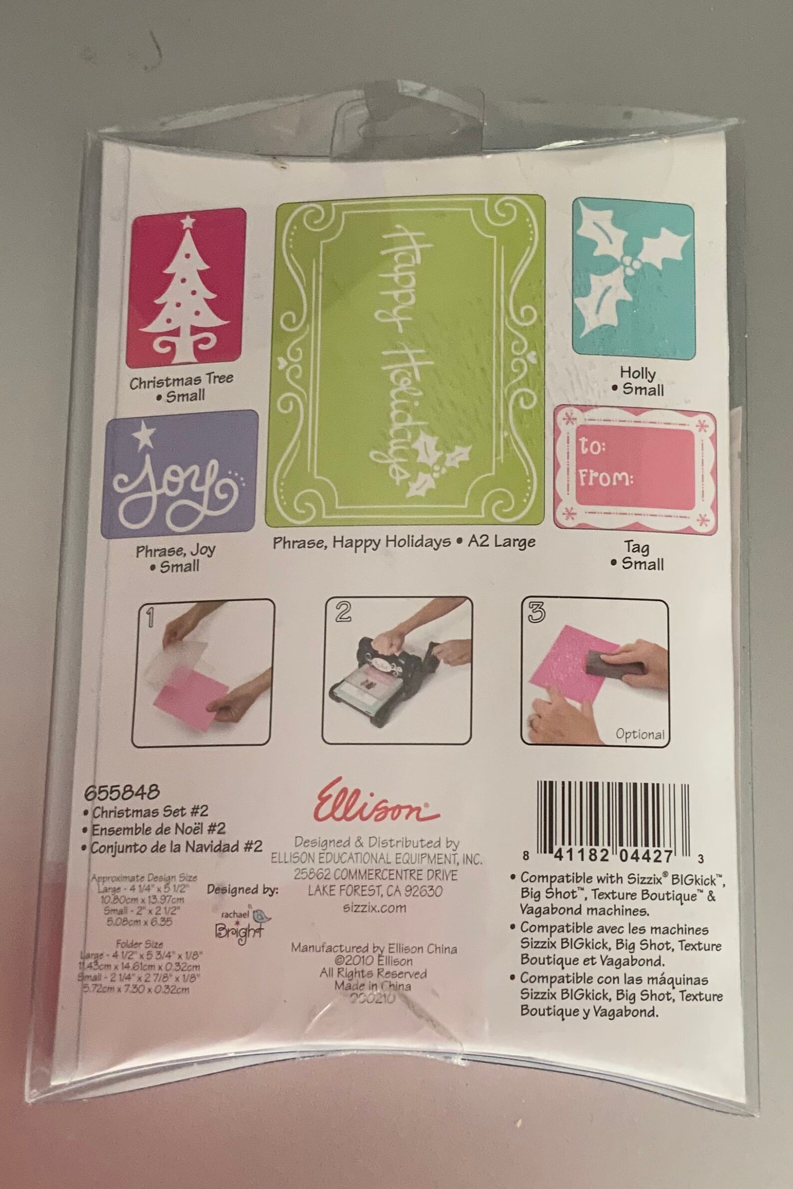 Sizzix Embossing Folders Christmas Set 2 Product 655848 Etsy
