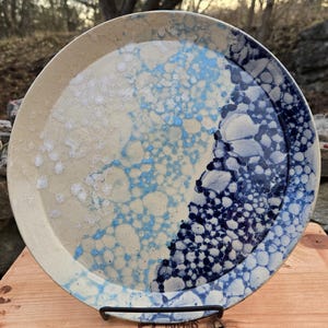 Blue and White Ceramic Dinner Plate