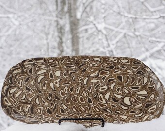 Ceramic platter - pottery dish - extruded clay platter - decorative plate
