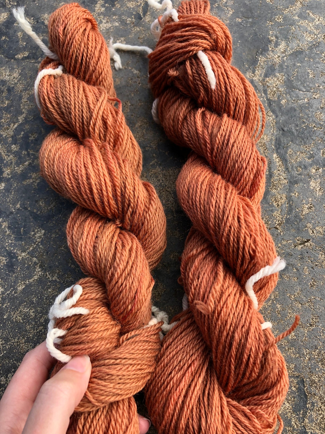 Hand Dyed Burnt Orange Merino Yarn Etsy