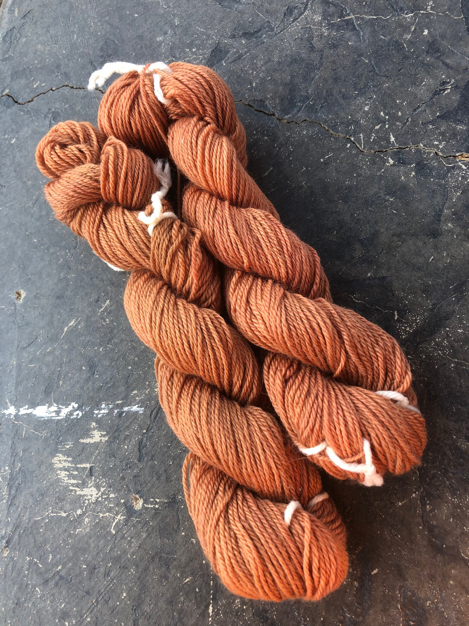 Hand Dyed Burnt Orange Merino Yarn Etsy