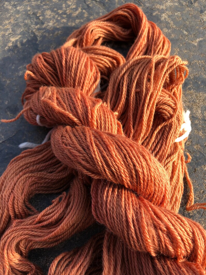 Hand Dyed Burnt Orange Merino Yarn Etsy