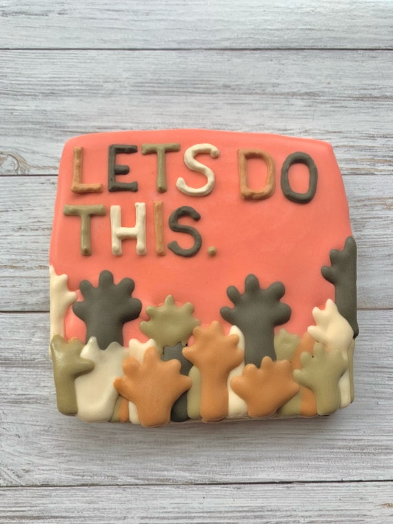 Lets Do This - Raised Hands - Back To School Cookies - NUT FREE