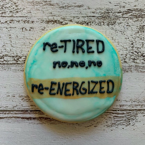 Retirement Watercolor Cookie - NUT FREE