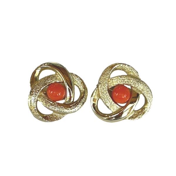 Vintage 1970's Sarah Coventry Gold Tone Orbit Earrings Clip On