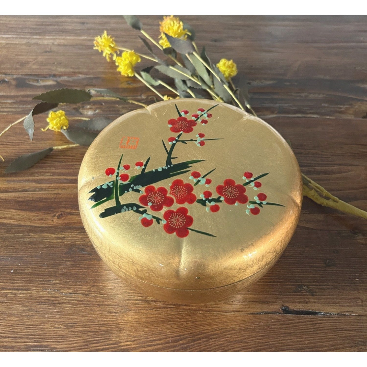 Grosgrain Paper Round Hat Box With a Strap 45cm Diameter, 35cm Diameter,  20cm Height/ethically Made With Recycled Paper Made in Japan 
