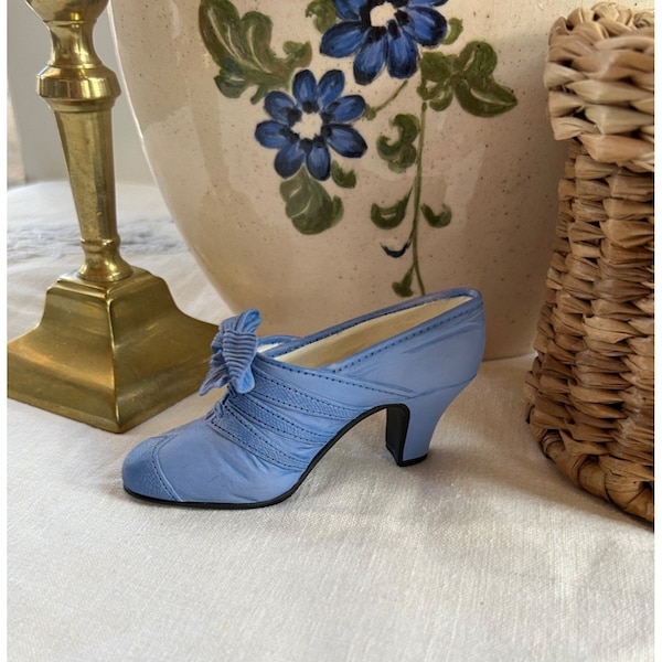 Fete Miniature Shoe Collection - Class Act Turquoise Decorated Collectible