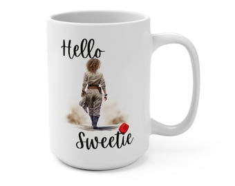 River Song Mug 15oz, Hello Sweetie Doctor Who Mug, Fez Fandom Coffee Cup, Whovian Gift for Her, Geeky Sci Fi Tea Mug, TV Show Mug