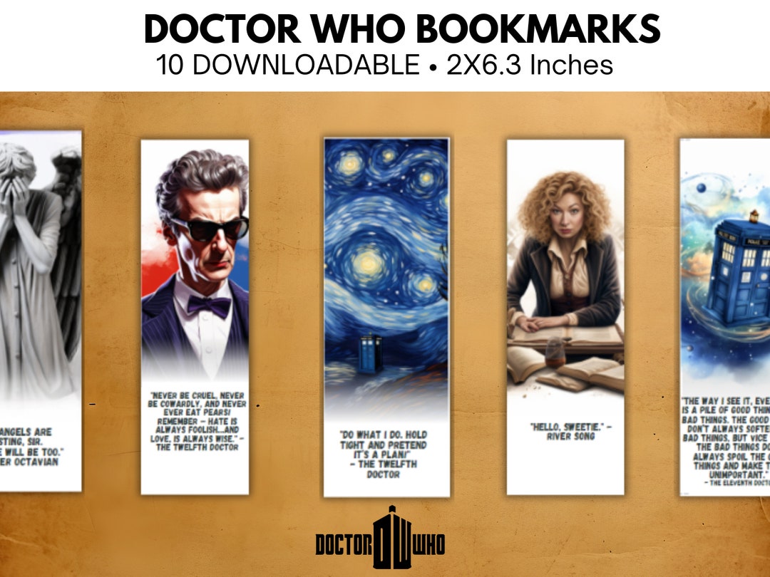 Timey-wimey Adventures Bookmarks Set of 10 |doctor Who Bookmarks ...