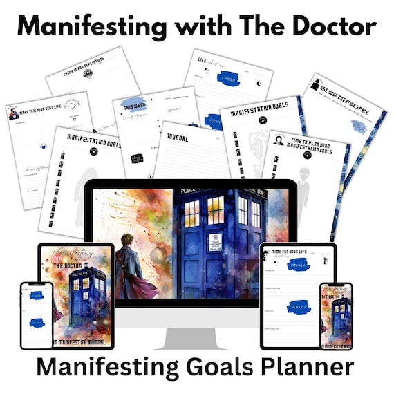 Doctor Who-Themed Manifesting Planner,TARDIS, DR Who, Gallifrey, Doctor Who Planner, Manifesting Planner,Whovian Planner,Doctor Who Fan Gift