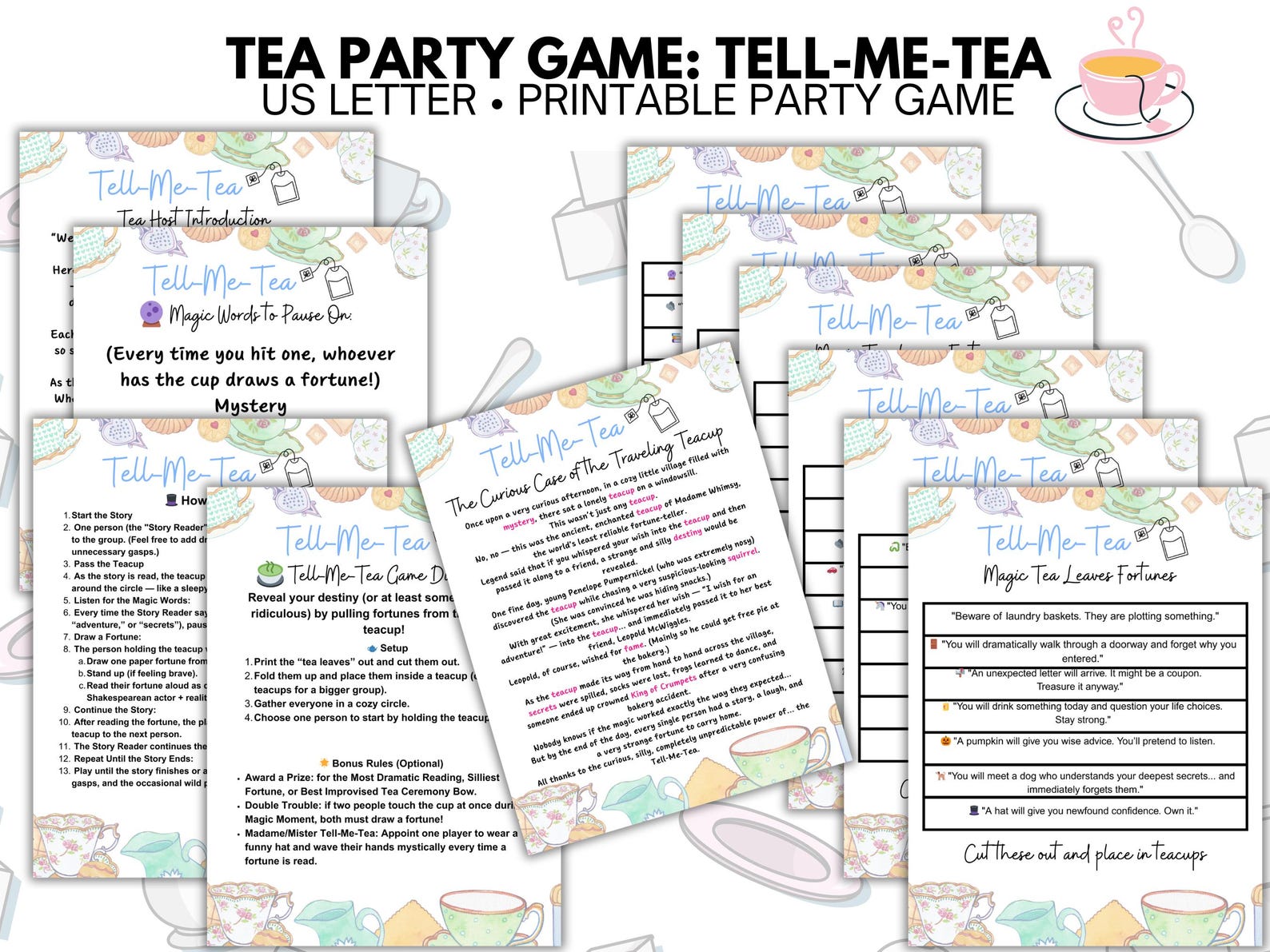 Tea Party, Tea Party Birthday,tea Party Activity,printable Tea Party ...