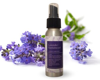 Pillow Spray | Lavender and Sandalwood | 2oz Pillow Mist | Aromatherapy Sleep Spray | Calming Bed Linen Fragrance | Natural Stress Relief