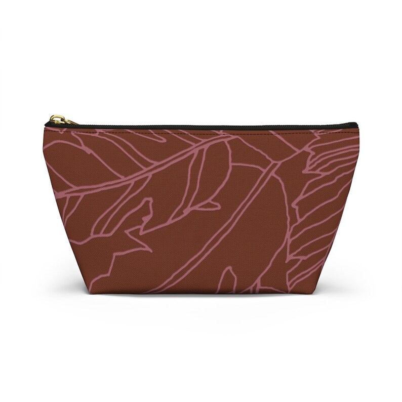 Maroon Banana Palm Accessory Pouch