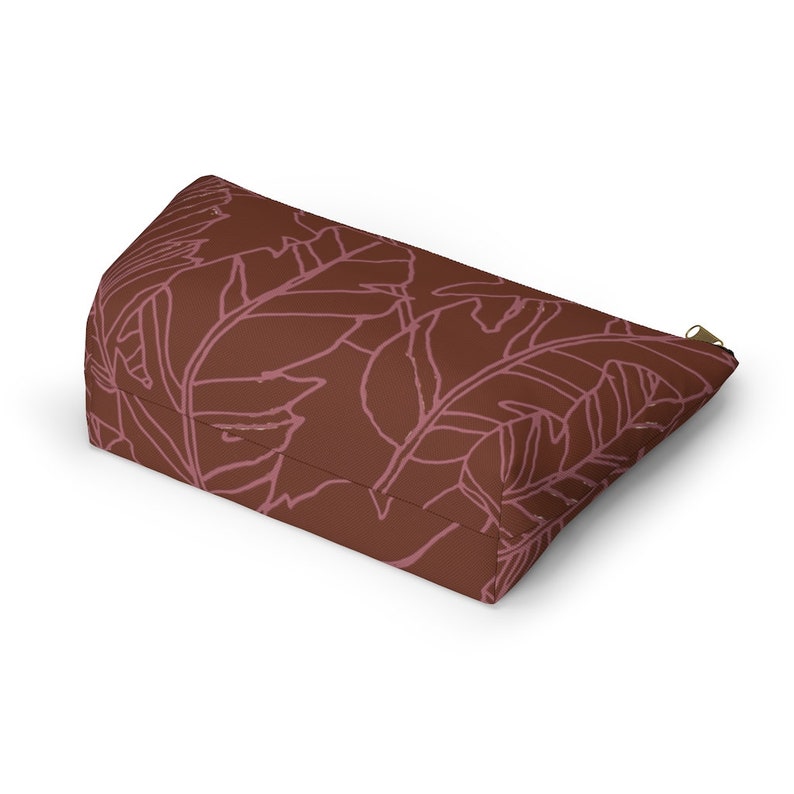 Maroon Banana Palm Accessory Pouch