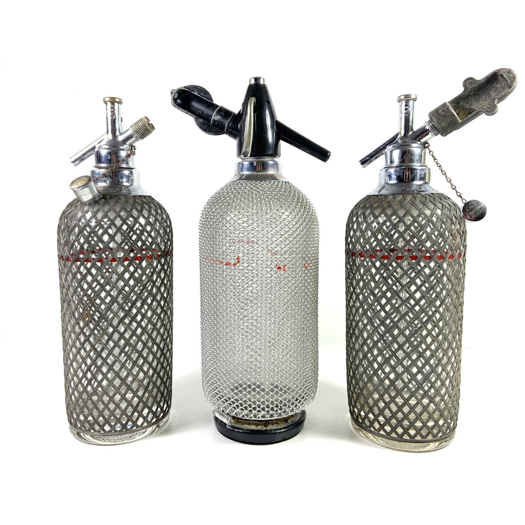 Vintage Mesh Seltzer Bottle Sparklets With Charger Sparklets Etsy