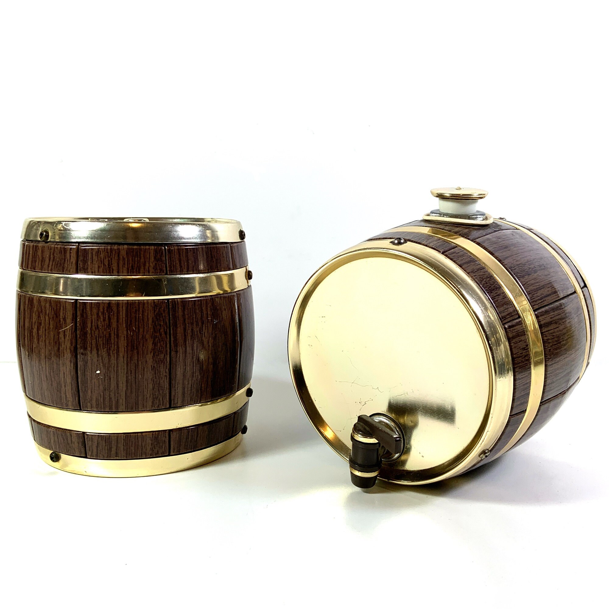 Vintage Whiskey Barrel Decanter OR Ice Bucket With Lid Etsy