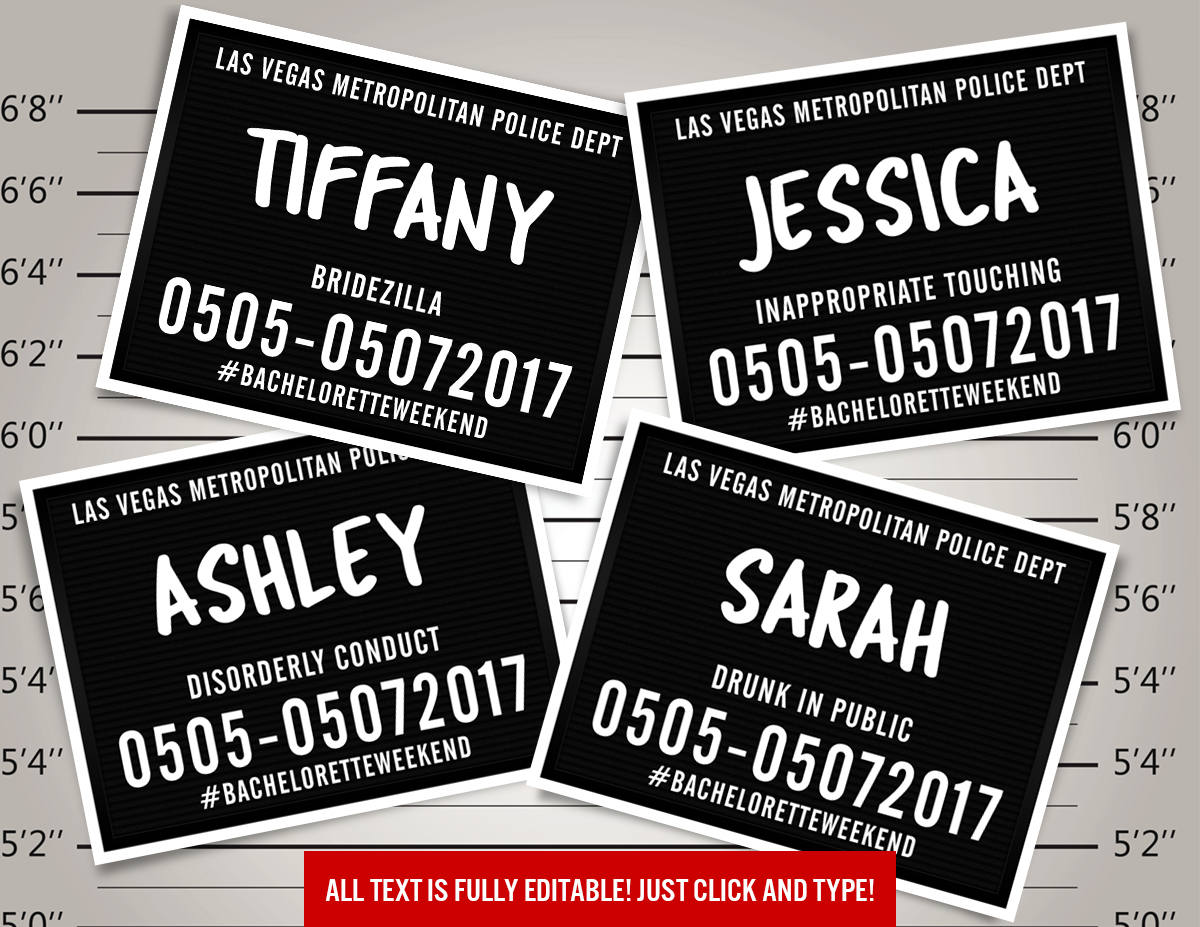 Mugshot Numbers Template