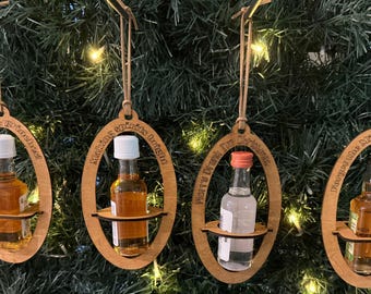 Mini Shooter Liquor Holder Ornament, Wood, Hand Painted