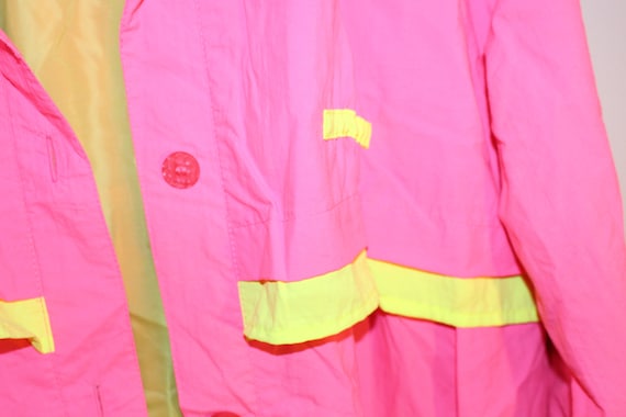 Vintage Neon Pink Trench Coat - Vintage Neon Tren… - image 5