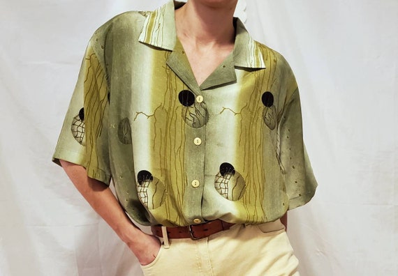 Vintage 2x Green Blouse | Vintage Blouse | Vintage
