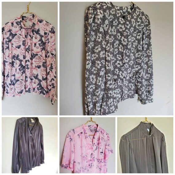 Vintage blouse lot 5 blouses size medium, Vintage