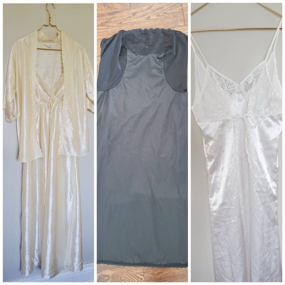 3 Item Lot Vintage Slips / Vintage Nightgowns Lot