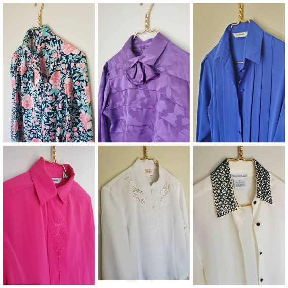 6 blouses size medium, blouselot clothing lot Vint