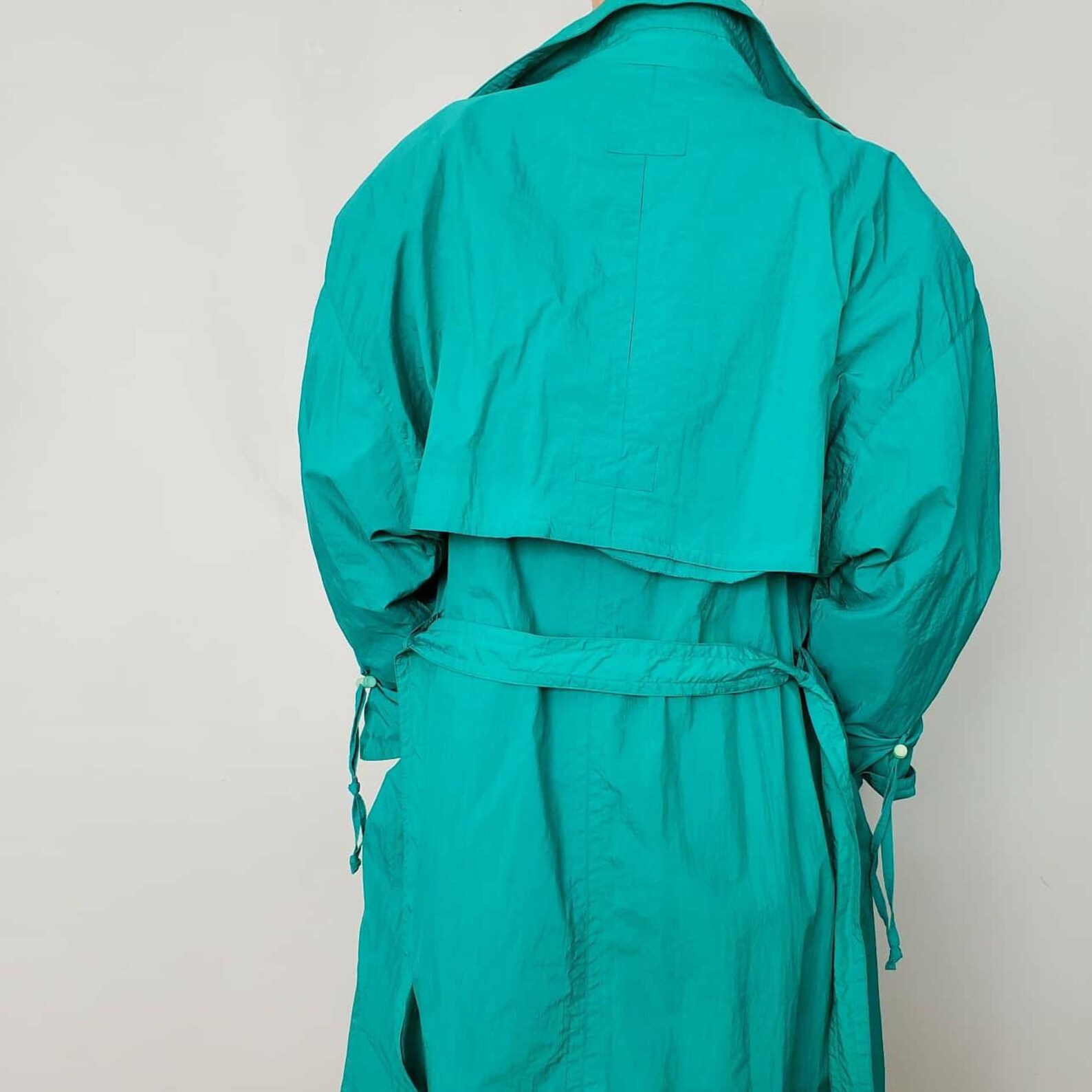Vintage Teal Trench Coat sz L/XL | Etsy
