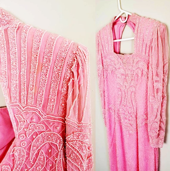 1920s Dress Silk Gatsby Dress Pink 1920s dress