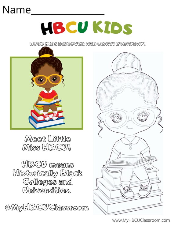 HBCU Coloring Sheets Little Miss and Mister HBCU Etsy Australia