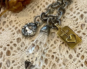 Boho Crystal Drop Pendant Necklace