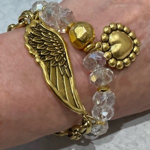 Wunderschöne Engelsflügel Kristall Armband Set