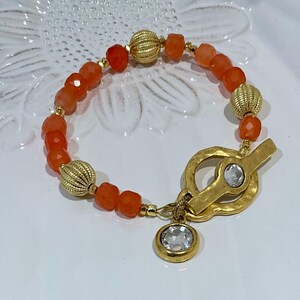 Fall Gemstone Toggle Bracelet