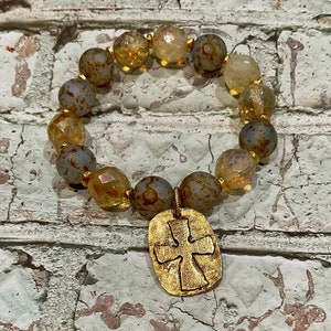 Beautiful Czech Glass Beaded Charm Bracelet