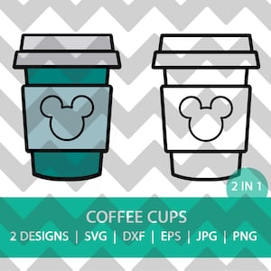 Xícara de café inspirada no Mickey | SVG | PNG | JPG | Starbucks