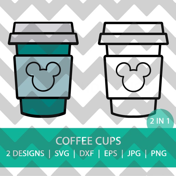 Mickey Inspired Coffee Cup | SVG | PNG | JPG | Starbucks