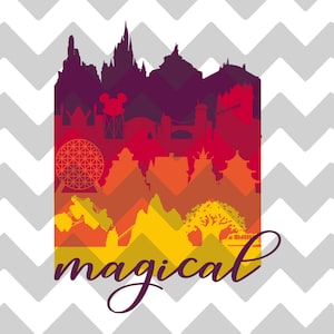 Orlando Parks Layered | SVG | DXF | EPS | Magic Kingdom | Epcot | Hollywood Studios | Animal Kingdom