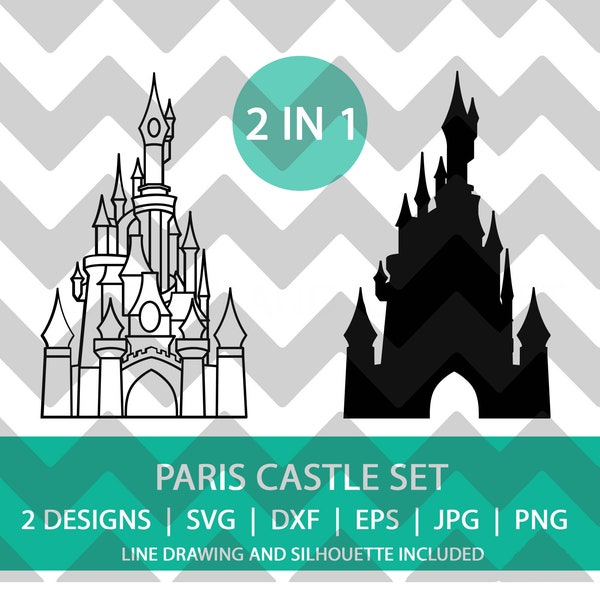 Paris Castle | Beauty and the Beast Castle | SVG | DXF | PNG