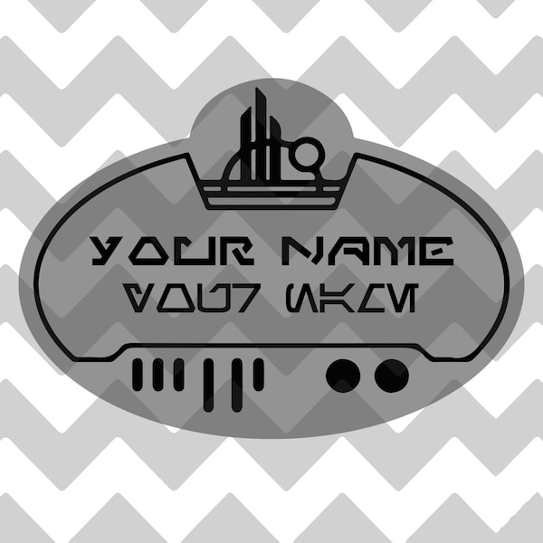 Galaxy's Edge Inspired Name Tag | Castmember | SVG | DXF | EPS