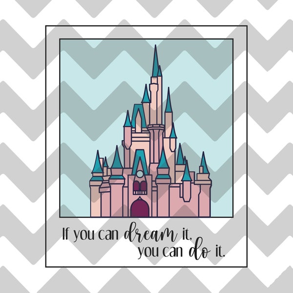 Cinderella Castle Polaroid Picture | SVG | EPS | DXF