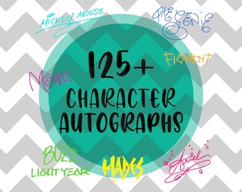 125+ Character Signatures | Autographs | SVG | DXF | EPS | Mickey | Princesses | Villains | Winnie | Toy | Side Kicks