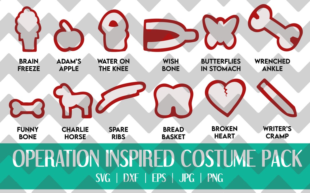 Operation Game, Operation SVG, Halloween Operation Pieces SVG, Operation  Pieces PNG, Operation Pieces, Halloween Costume - 12 Paw Designs